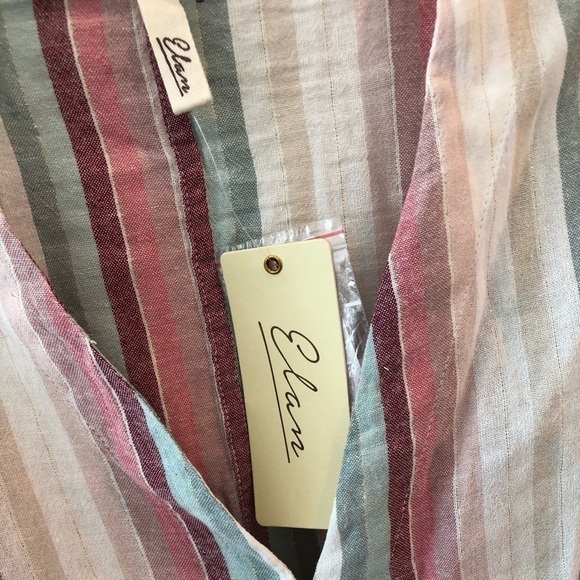Elan Striped Tie Front Top Size M - Picture 7 of 15